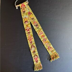 Vtg Chumpi by Awana Kancha-Green Folk Art traditional handmade Peruvian sash